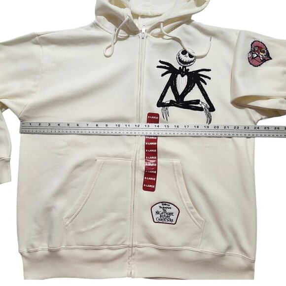 The Nightmare Before Christmas Womens Hoodie Fleece Zip Embroidery Patch XL‎ - Picture 2 of 12